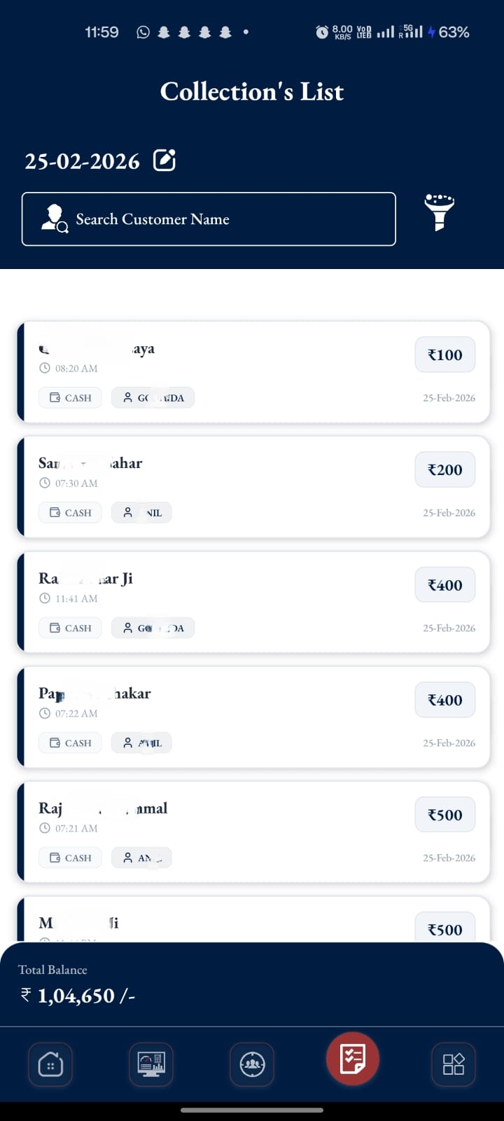 Daily Collections